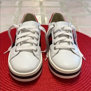 Gucci leather Web Accent kids low top sneakers